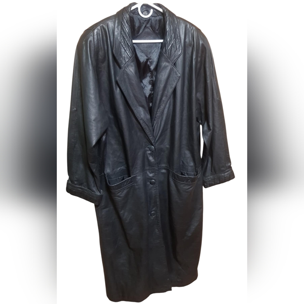 RARE Vintage Leather Trench Coat